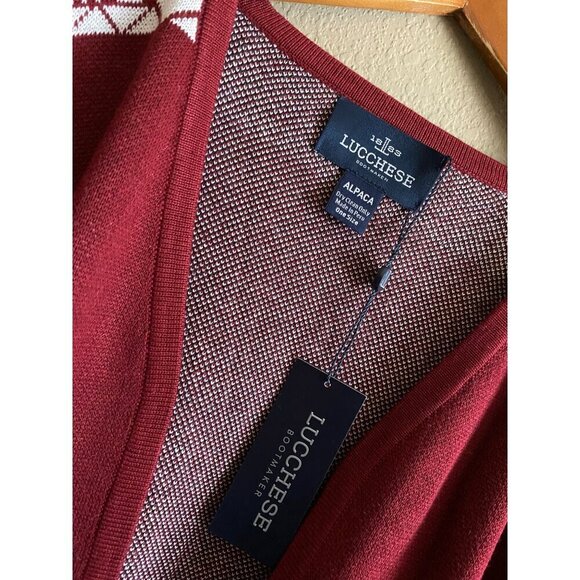 Lucchese Lightweight Alpaca Cape Peruvian Poncho Maroon One Size NWT - Picture 3 of 5